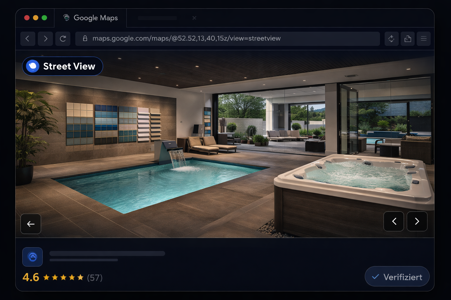 Poolbau Wellness Showroom 360° Rundgang Berlin